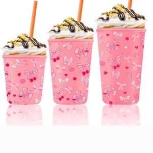 Pink Bow Pattern Cup Sleeves - Party Drink Insulators
